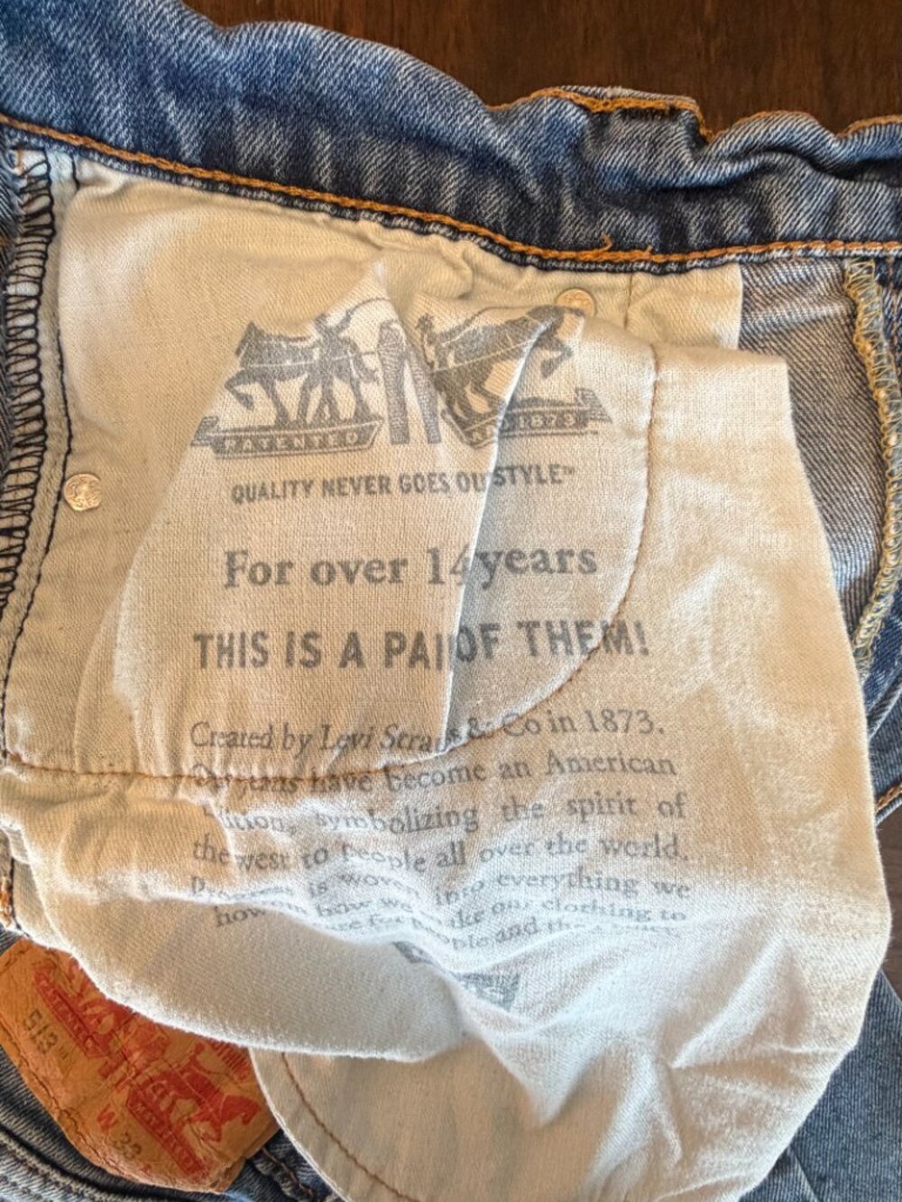 Levi's Men's 513 Slim Straight, Medium Wash Jeans, Size 33x30 - Picture 7 of 10
